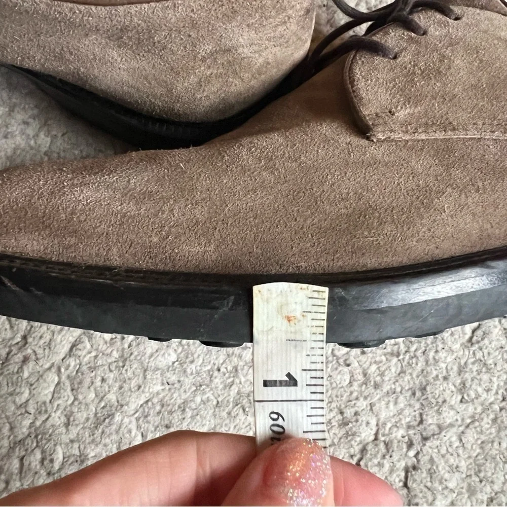 Cole Haan Taupe Suede Oxford Lace Up Dress Shoes - Size 11.5D - Made in Brazil
